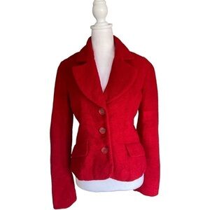 NWT Red Boiled Wool Coat Size Medium